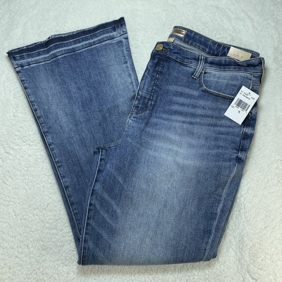 Kut Jeans Womens Sz 18 37x32 Blue Stella Fab Ab Flare High Rise Medium Wash NWT - Picture 1 of 13